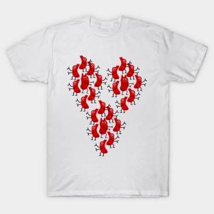 Red ants in the shape of a heart T-Shirt